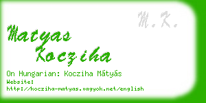 matyas kocziha business card
